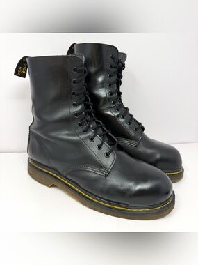 VTG Dr Martens Men’s Steel Toe Combat Boots Sz 10 UK / 11 US Black Made England